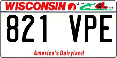 WI license plate 821VPE