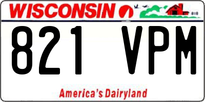 WI license plate 821VPM
