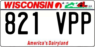 WI license plate 821VPP