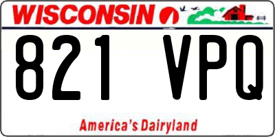 WI license plate 821VPQ
