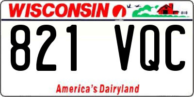 WI license plate 821VQC
