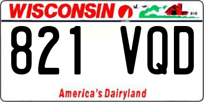 WI license plate 821VQD