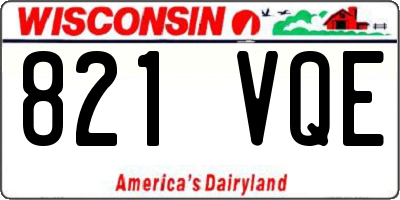 WI license plate 821VQE