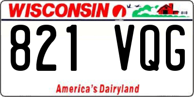 WI license plate 821VQG