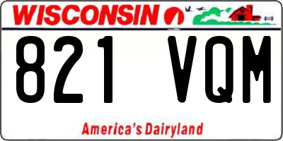 WI license plate 821VQM