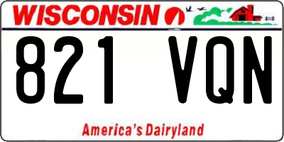 WI license plate 821VQN
