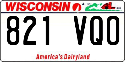 WI license plate 821VQO