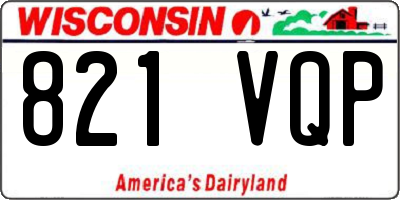 WI license plate 821VQP