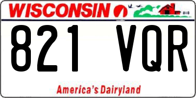 WI license plate 821VQR