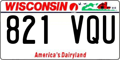 WI license plate 821VQU