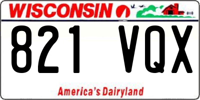 WI license plate 821VQX