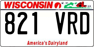 WI license plate 821VRD