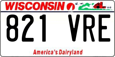 WI license plate 821VRE