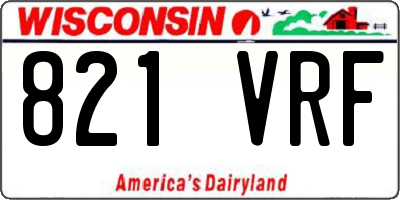 WI license plate 821VRF