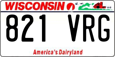WI license plate 821VRG
