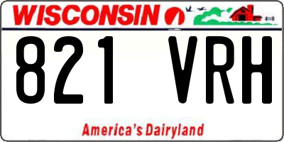 WI license plate 821VRH