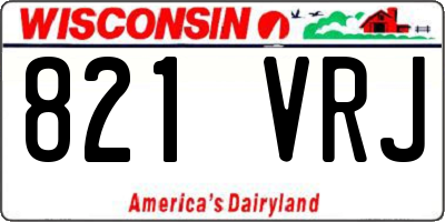 WI license plate 821VRJ