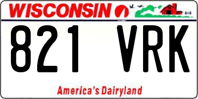 WI license plate 821VRK