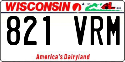 WI license plate 821VRM