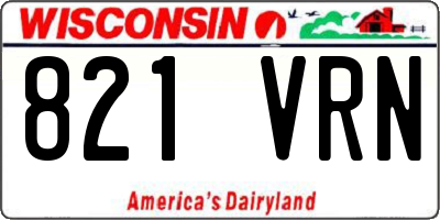 WI license plate 821VRN