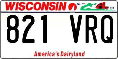 WI license plate 821VRQ