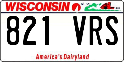 WI license plate 821VRS