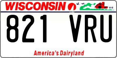 WI license plate 821VRU