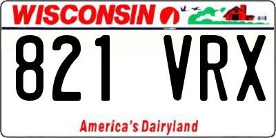 WI license plate 821VRX