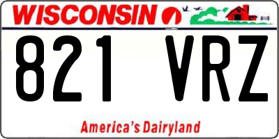 WI license plate 821VRZ