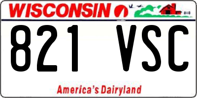 WI license plate 821VSC