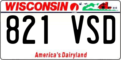 WI license plate 821VSD