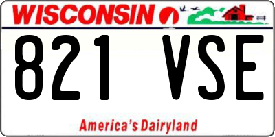 WI license plate 821VSE