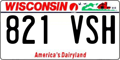 WI license plate 821VSH