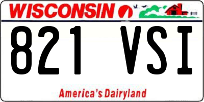 WI license plate 821VSI