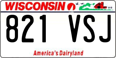 WI license plate 821VSJ