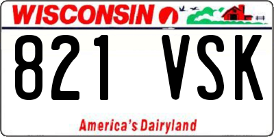 WI license plate 821VSK
