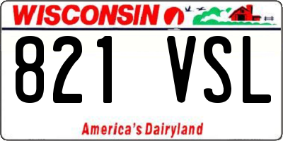 WI license plate 821VSL