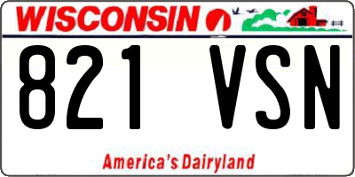 WI license plate 821VSN
