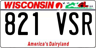 WI license plate 821VSR