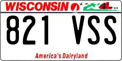 WI license plate 821VSS