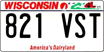 WI license plate 821VST