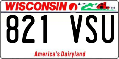 WI license plate 821VSU