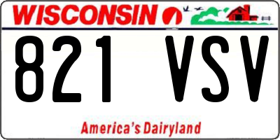 WI license plate 821VSV