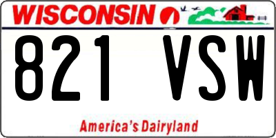 WI license plate 821VSW