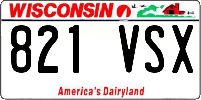 WI license plate 821VSX