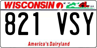 WI license plate 821VSY