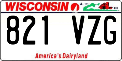 WI license plate 821VZG