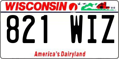 WI license plate 821WIZ