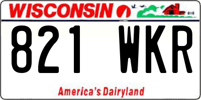 WI license plate 821WKR