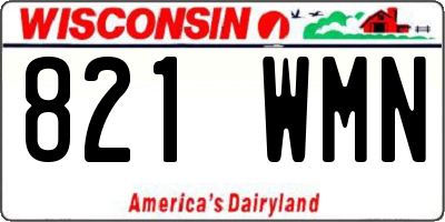 WI license plate 821WMN